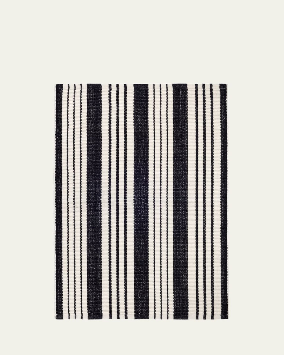 Birmingham Black Handwoven Cotton Rug, 9' x 12'